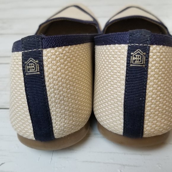 Birdies Blackbird Eggshell Navy Knit Pointed Toe Flats - Picture 6 of 10